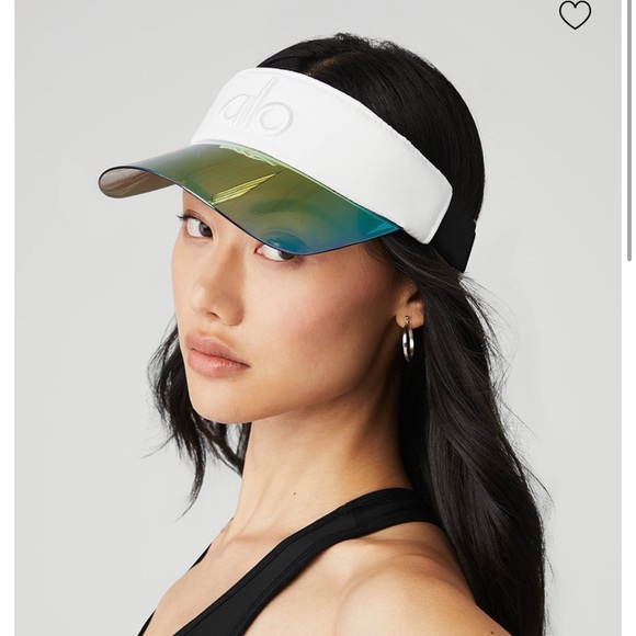 ALO Yoga Accessories - Alo Airlift Solar Visor Mirrored Visor - White iridescent shield authentic
